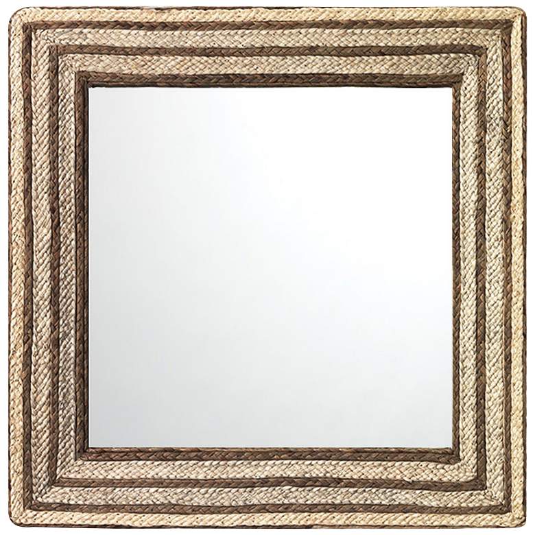 Image 1 Evergreen Natural Braided Seagrass 30" Square Wall Mirror