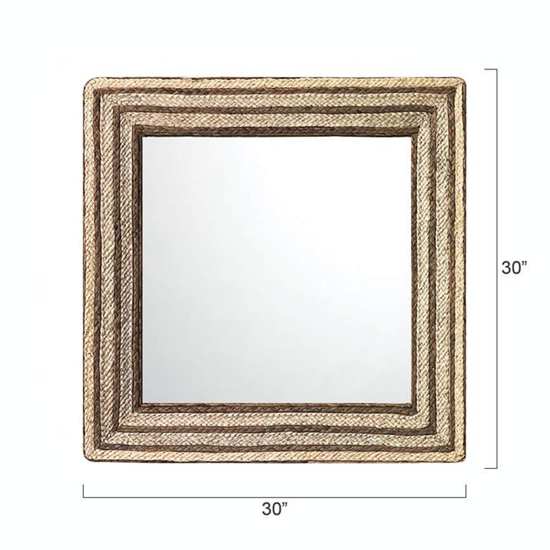 Image 3 Evergreen Natural Braided Seagrass 30" Square Wall Mirror more views