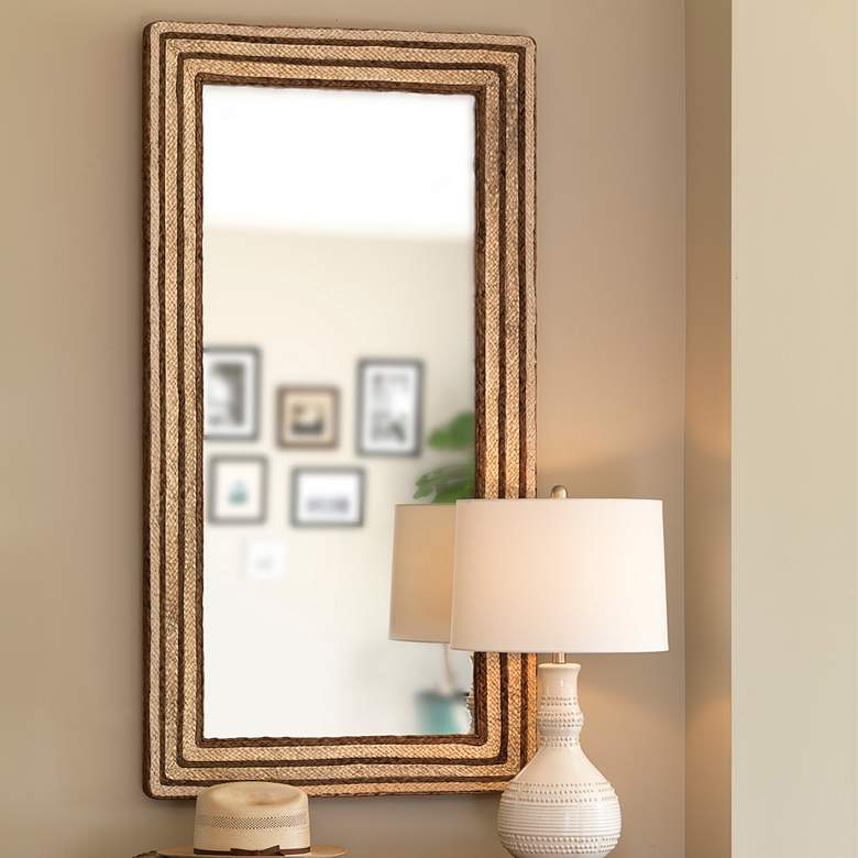 Image 1 Evergreen Natural Seagrass 29 3/4" x 57 3/4" Wall Mirror
