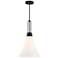 Evergreen Oasis 60 Watt 1-Light Matte Black Down Pendant Light with Shade