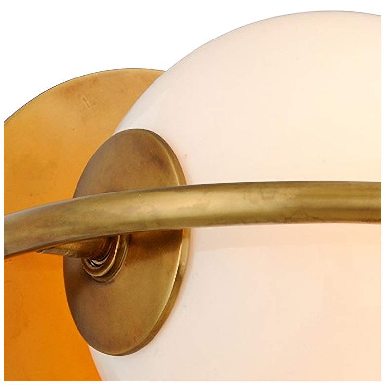 Image 2 Everley 6"H Vintage Brass Wall Sconce with Opal White Shade more views