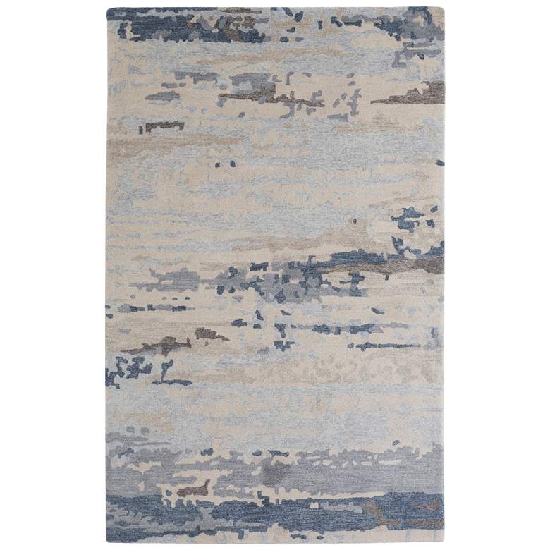 Image 1 Everley Modern Abstract Hand Tufted Blue Area Rug 8647F