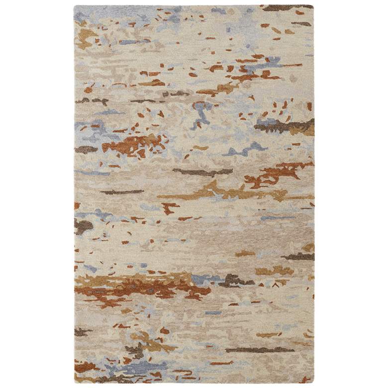 Image 1 Everley Modern Abstract Hand Tufted Ivory Area Rug 8644F