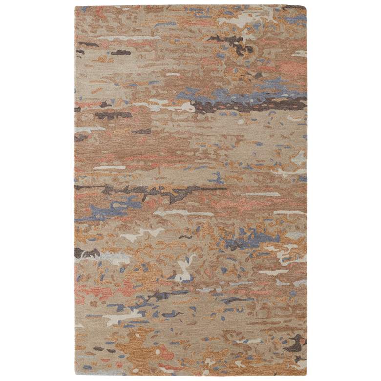 Image 1 Everley Modern Abstract Hand Tufted Tan Area Rug 8644F