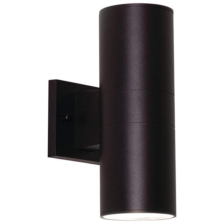 Image 1 Everly 12" High Black Adjustable CCT Outdoor LED Wall Sconce