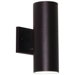 Everly 12&quot; High Black Adjustable CCT Outdoor LED Wall Sconce