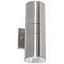 Everly 12" High Satin Nickel Adjustable CCT Outdoor LED Wall Sconce