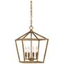 1_Everly 12" Wide Vintage Gold 4-Light Mini Pendant
