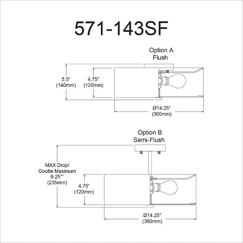 Image 4 Everly 14.25" Wide 3 Light Matte Black Semi-Flush Mount more views