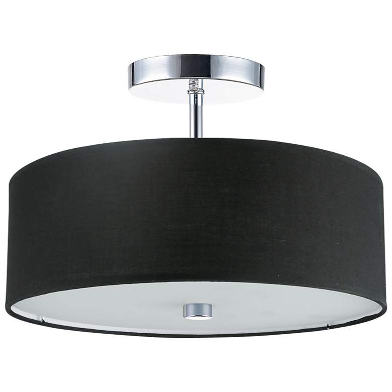Image 1 Everly 14.25" Wide 3 Light Polished Chrome Semi-Flush Mount