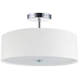 Image1 of Everly 14.25" Wide 3 Light Polished Chrome Semi-Flush Mount