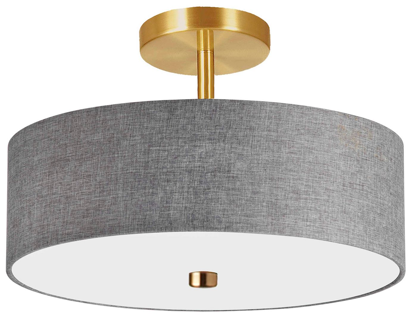 Everly 14.25" Wide 3 Light Aged Brass Semi-Flush Mount