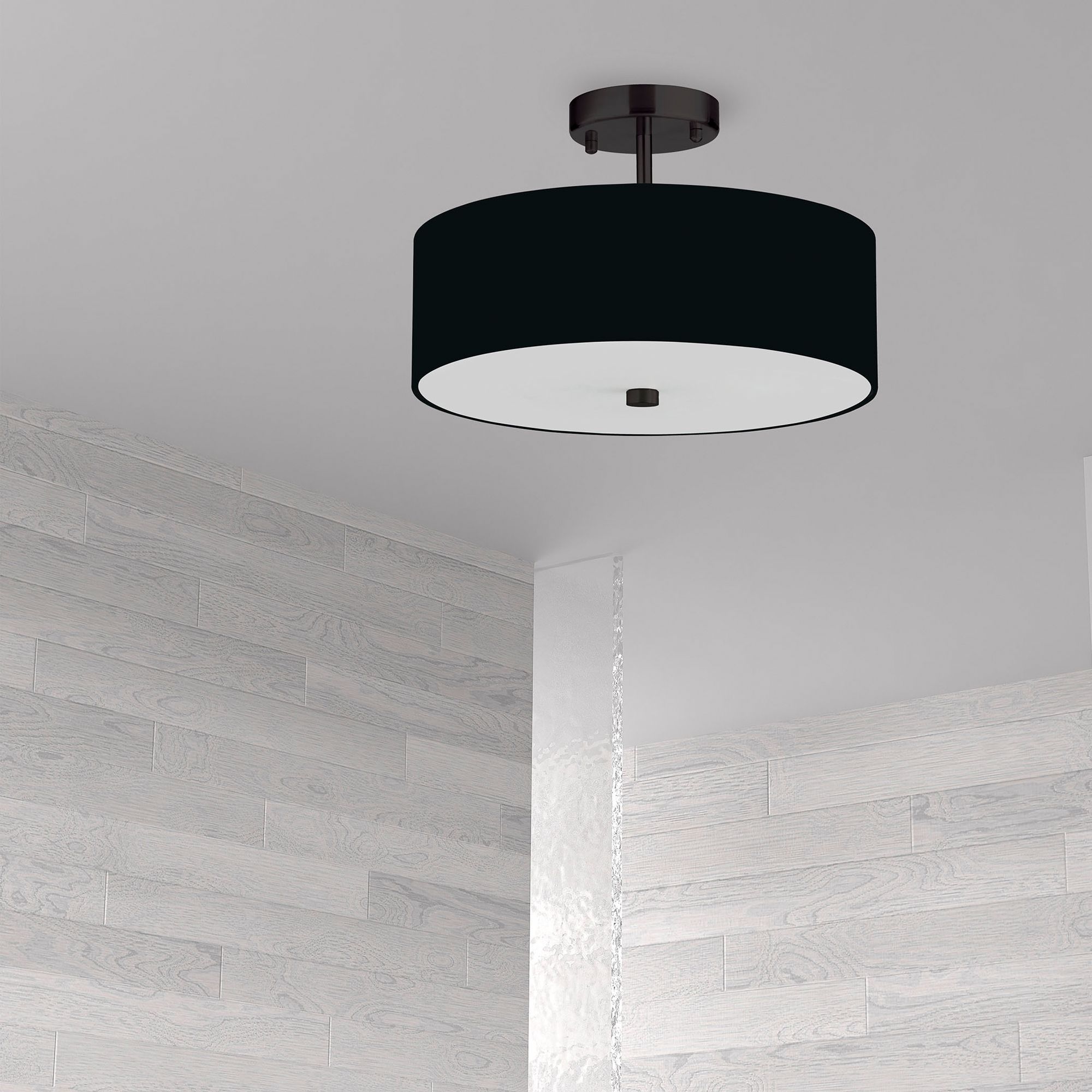 Image 2 Everly 14.25" Wide 3 Light Matte Black Semi-Flush Mount more views