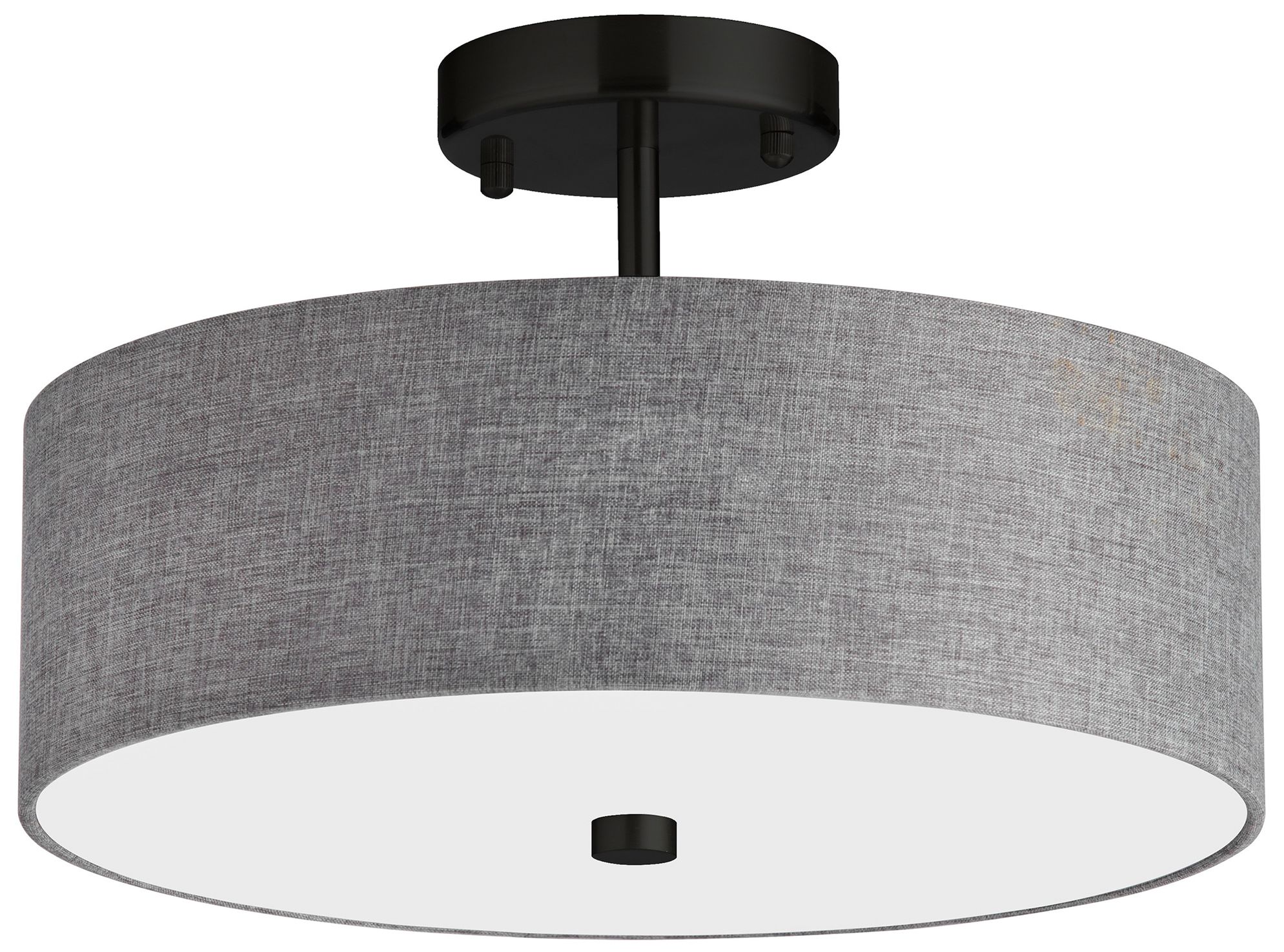 Everly 14.25" Wide 3 Light Matte Black Semi-Flush Mount