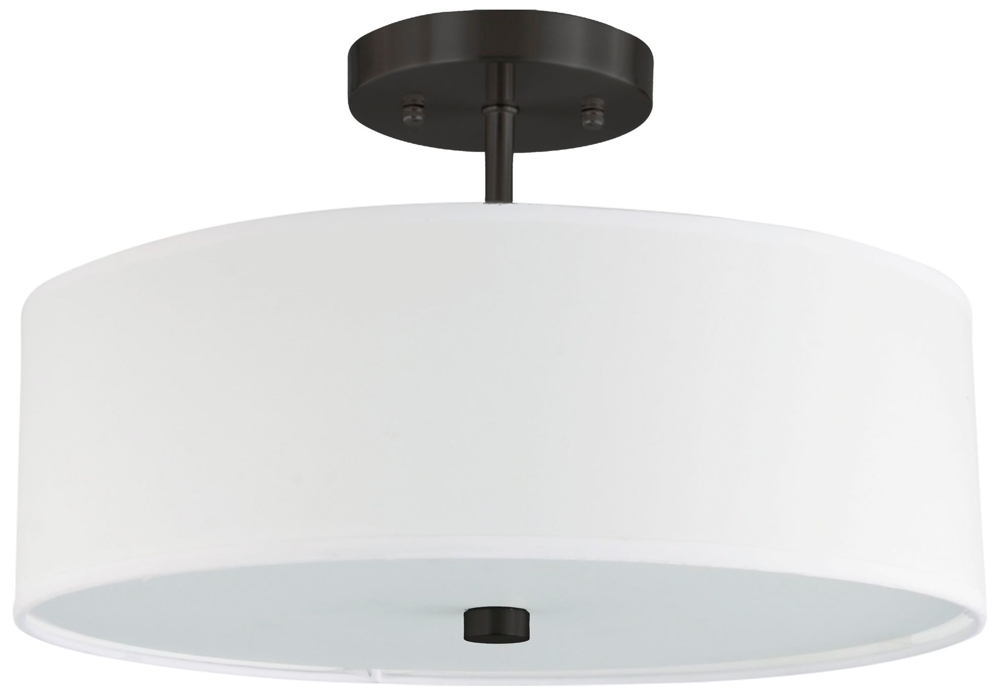 Everly 14.25" Wide 3 Light Matte Black Semi-Flush Mount
