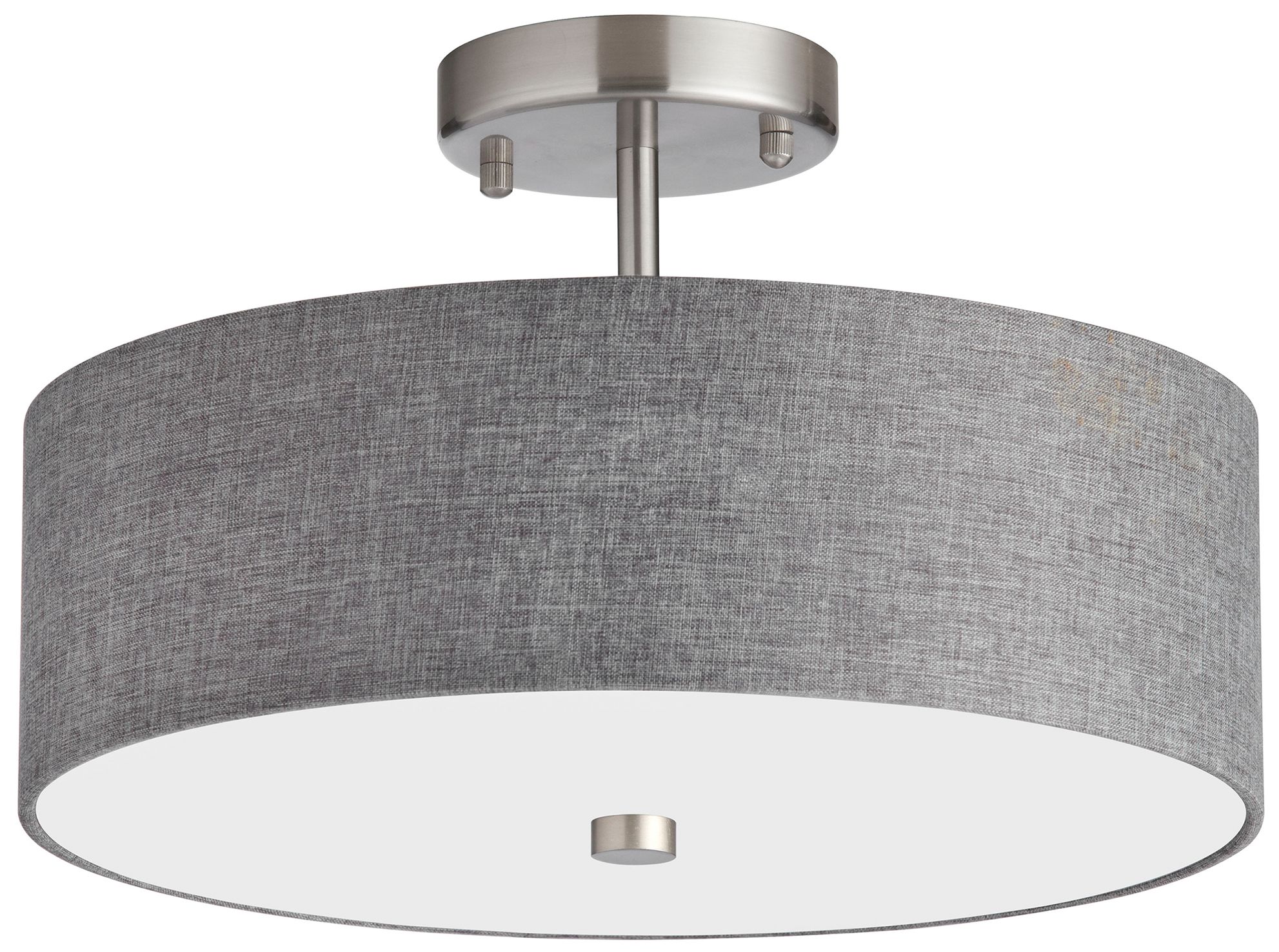 Everly 14.25" Wide 3 Light Satin Chrome Semi-Flush Mount