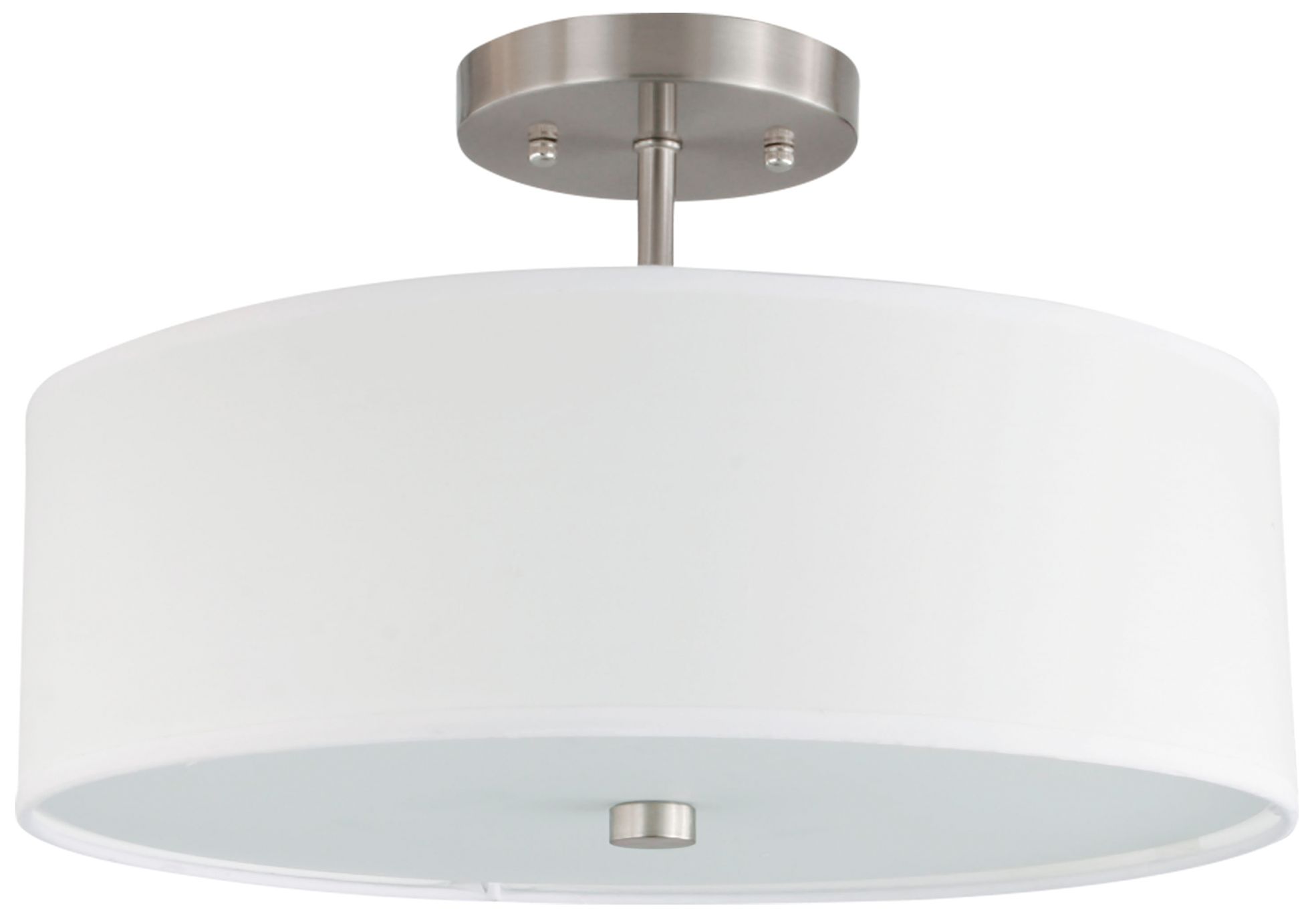 Everly 14.25" Wide 3 Light Satin Chrome Semi-Flush Mount