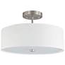 2_Everly 14 1/4"W Satin Chrome Ceiling Light w/ White Shade