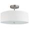 Everly 14 1/4"W Satin Chrome Ceiling Light w/ White Shade