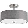 2_Everly 14 1/4"W Satin Chrome Ceiling Light with Gray Shade