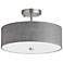 Everly 14 1/4"W Satin Chrome Ceiling Light with Gray Shade
