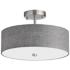 Everly 14 1/4"W Satin Chrome Ceiling Light with Gray Shade
