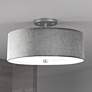 1_Everly 14 1/4"W Satin Chrome Ceiling Light with Gray Shade
