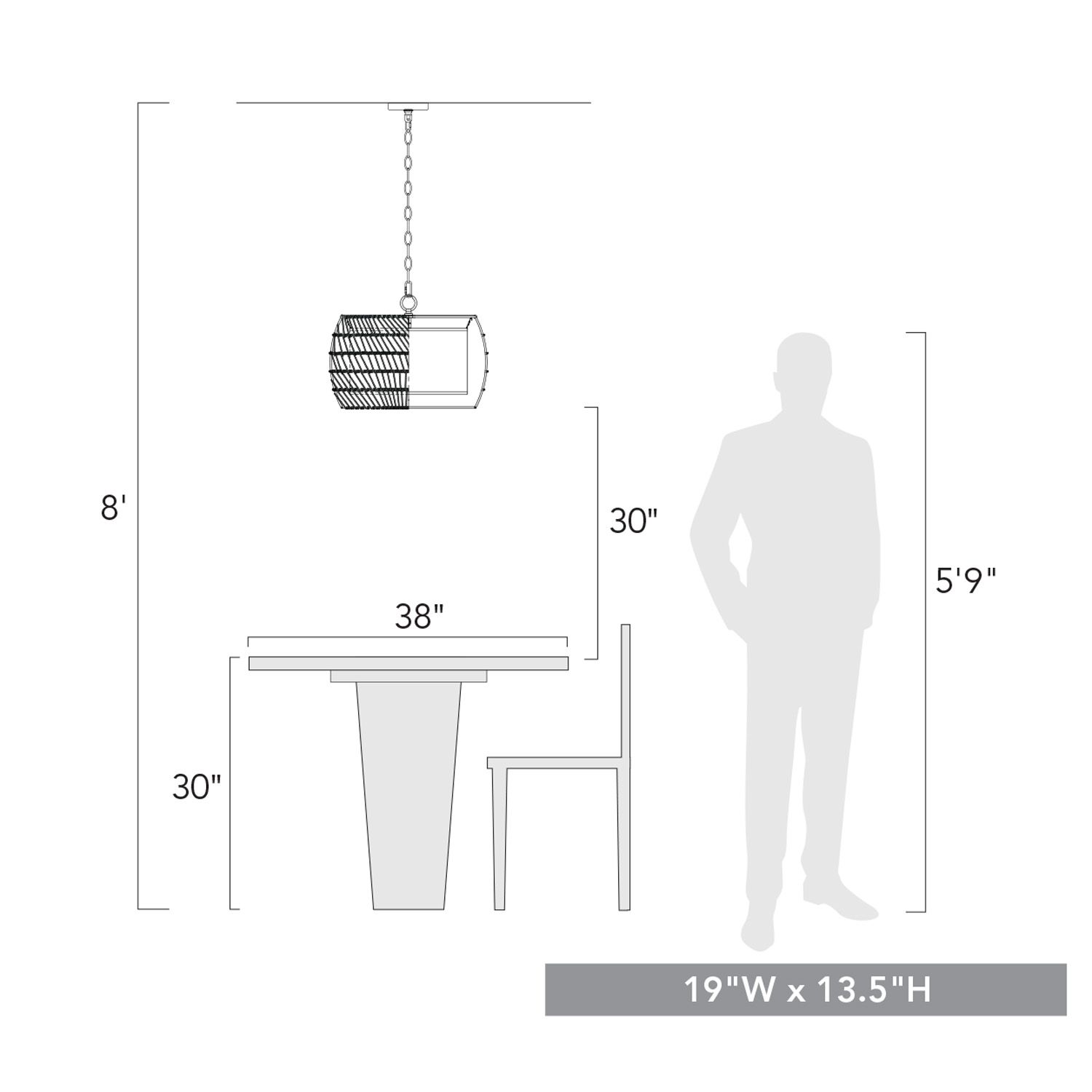 Everly 19" Wide 4-Light Natural Rattan Pendant Light in scene