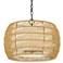 Everly 19" Wide 4-Light Pendant in Matte Black with Natural Rattan