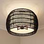 1_Everly 19" Wide Matte Black 4-Light Semi-Flush With Modern Black Ratta