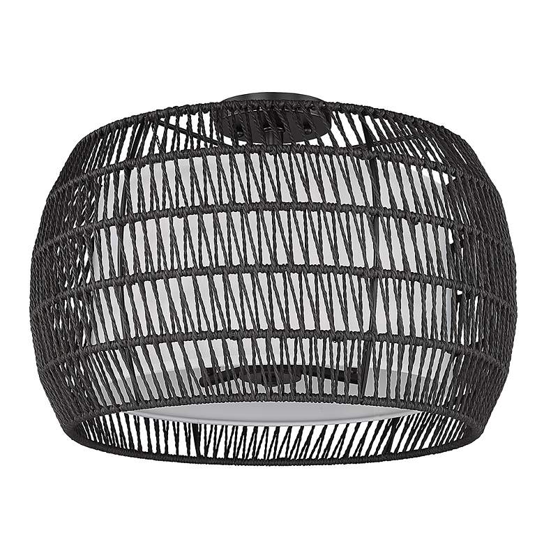 Image 4 Everly 19" Wide Matte Black 4-Light Semi-Flush With Modern Black Ratta more views