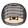 5_Everly 19" Wide Matte Black 4-Light Semi-Flush With Modern Black Ratta more views