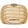 Everly 19" Wide Matte Black 4-Light Semi-Flush With Natural Rattan