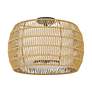 4_Everly 19" Wide Matte Black 4-Light Semi-Flush With Natural Rattan more views