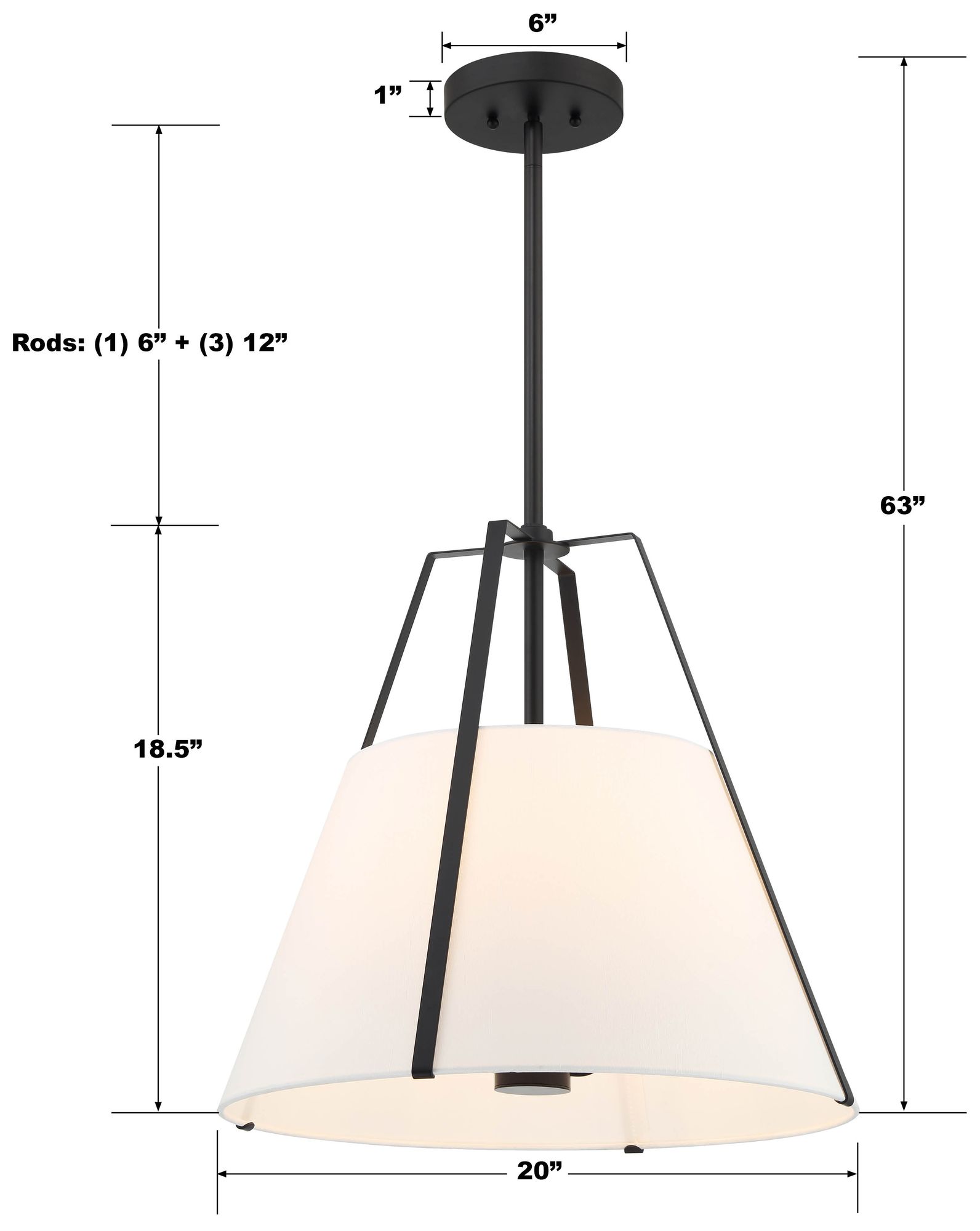 Everly 20" Black Pendant