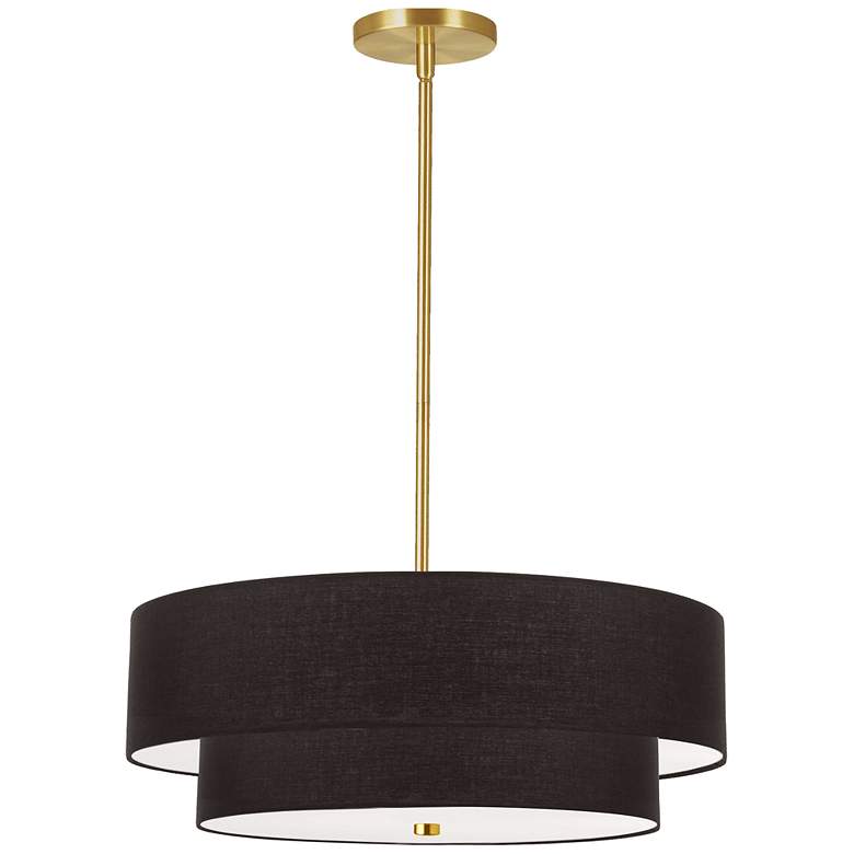 Image 1 Everly 20" Wide 4 Light 2 Tier Aged Brass Pendant