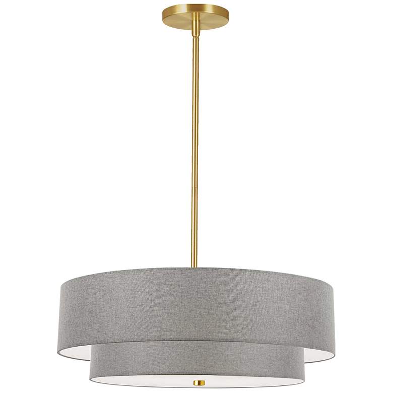 Image 1 Everly 20" Wide 4 Light 2 Tier Aged Brass Pendant
