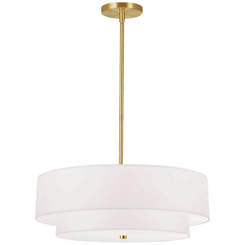Image 1 Everly 20" Wide 4 Light 2 Tier Aged Brass Pendant