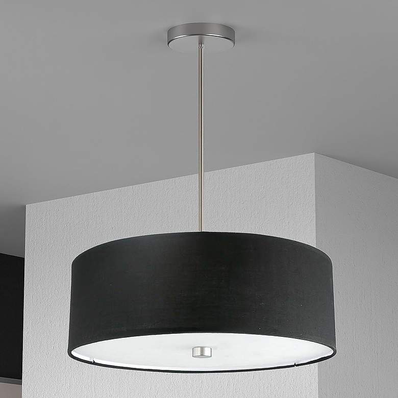 Image 1 Everly 20" Wide 4 Light Satin Chrome Pendant