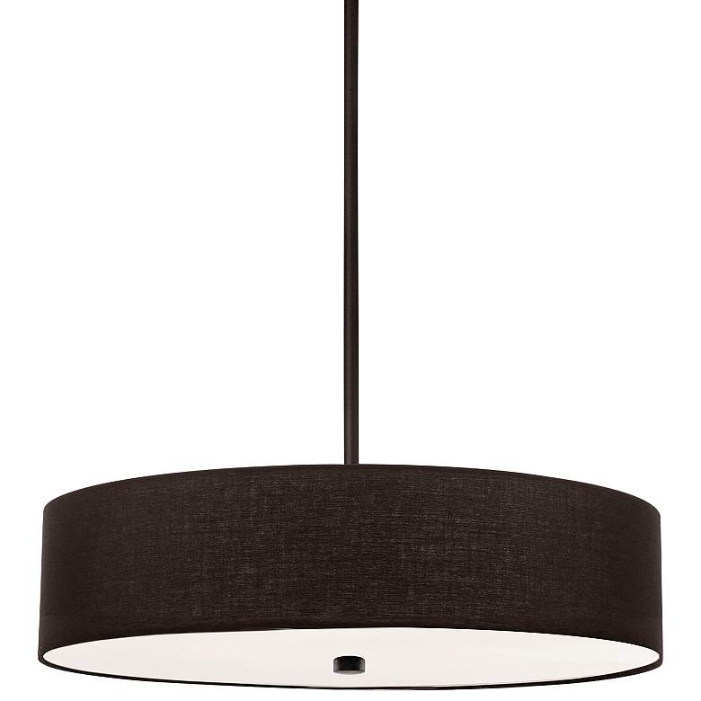 Image 2 Everly 20" Wide Matte Black Drum Pendant Light