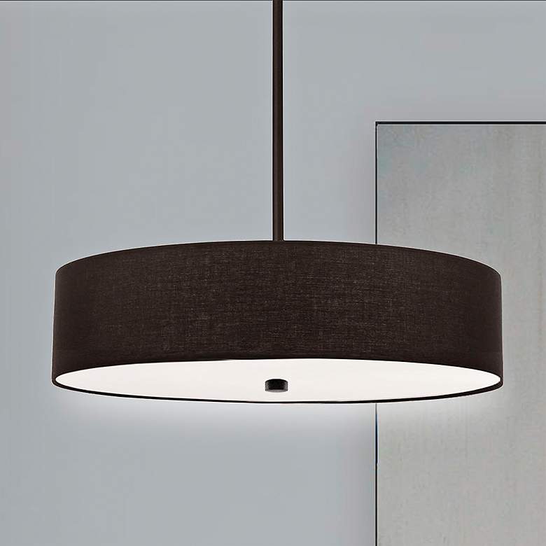 Image 1 Everly 20" Wide Matte Black Drum Pendant Light