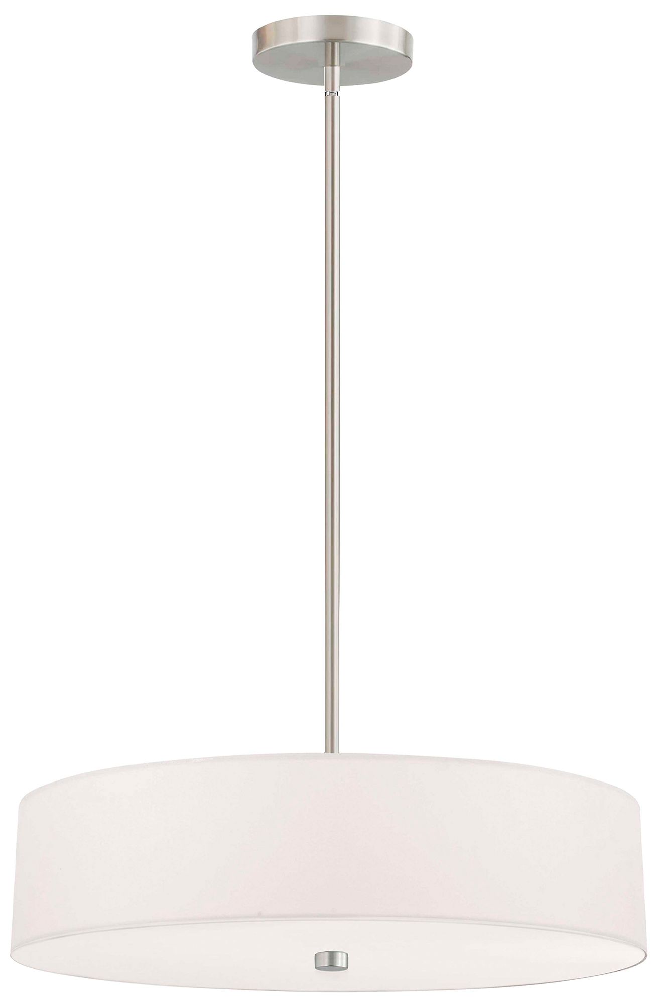 Image 2 Everly 20" Wide Satin Chrome and White Shade Pendant Light