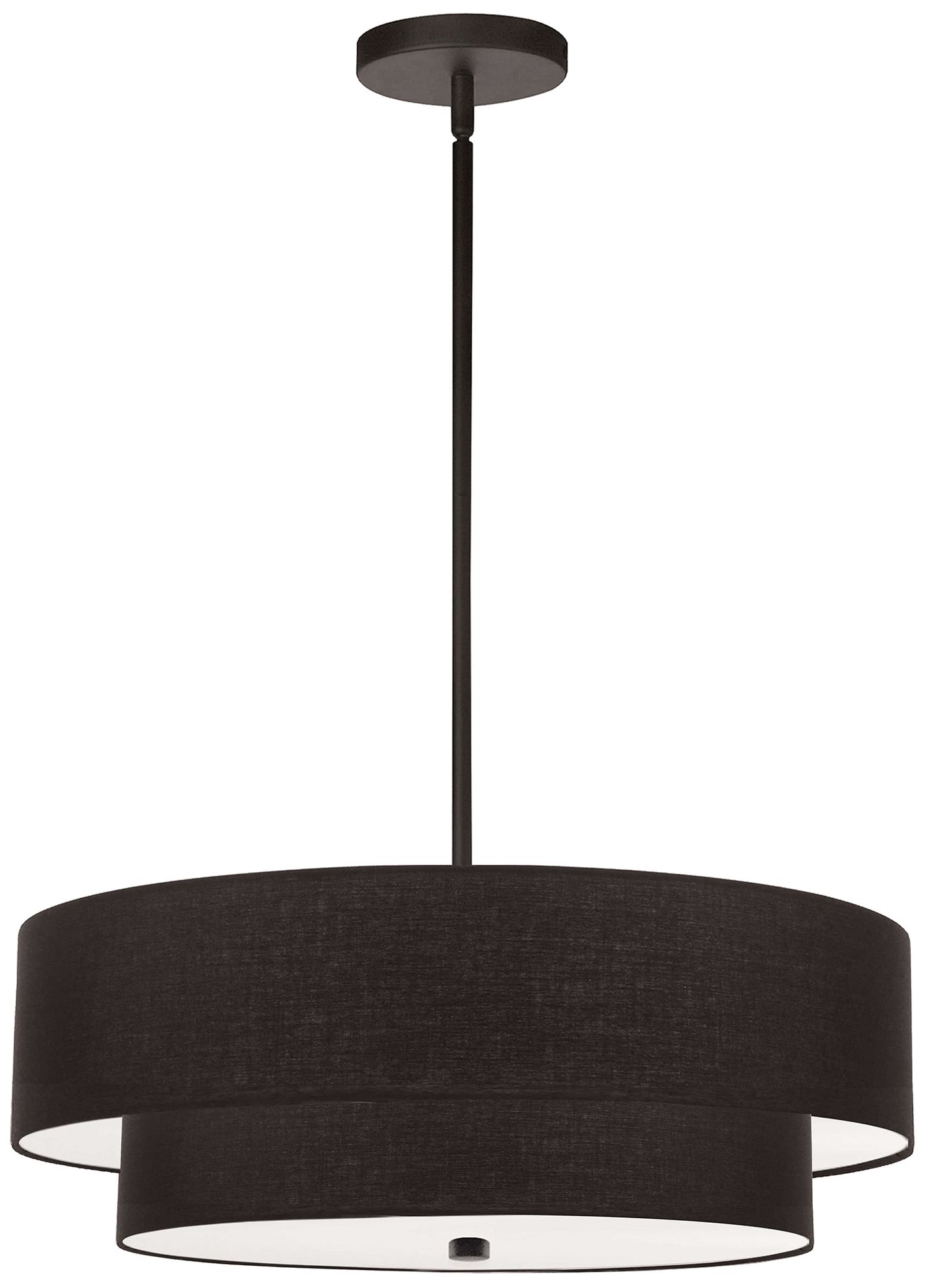 Everly 20" Wide 4 Light 2 Tier Matte Black Pendant