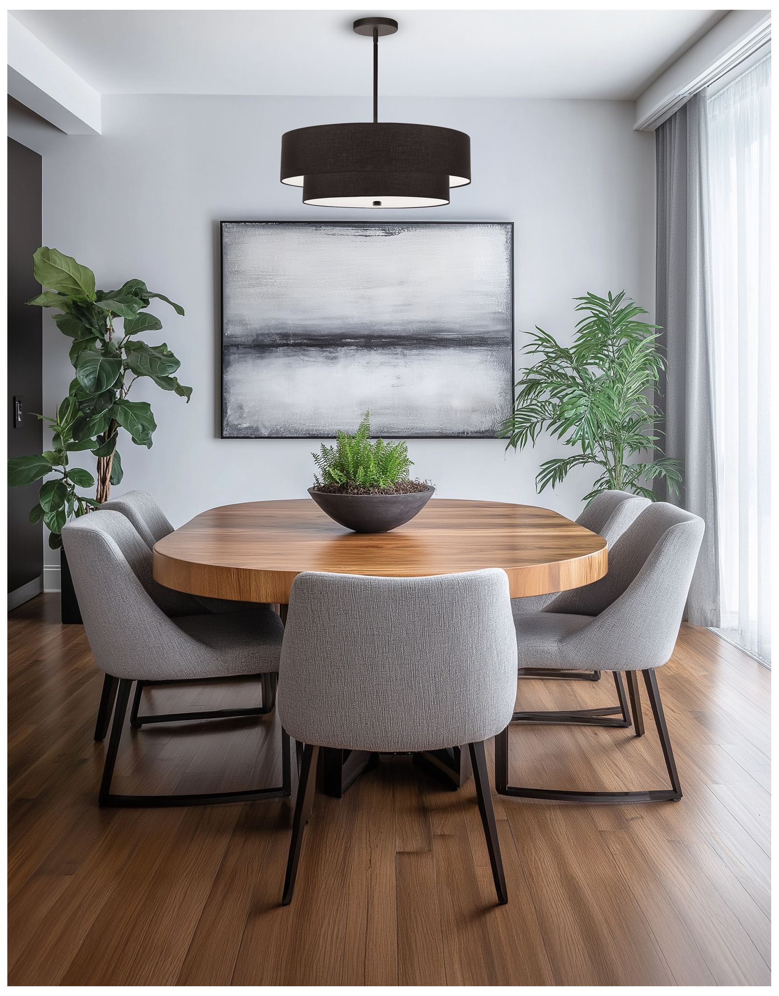 Image 3 Everly 20" Wide 4 Light 2 Tier Matte Black Pendant more views