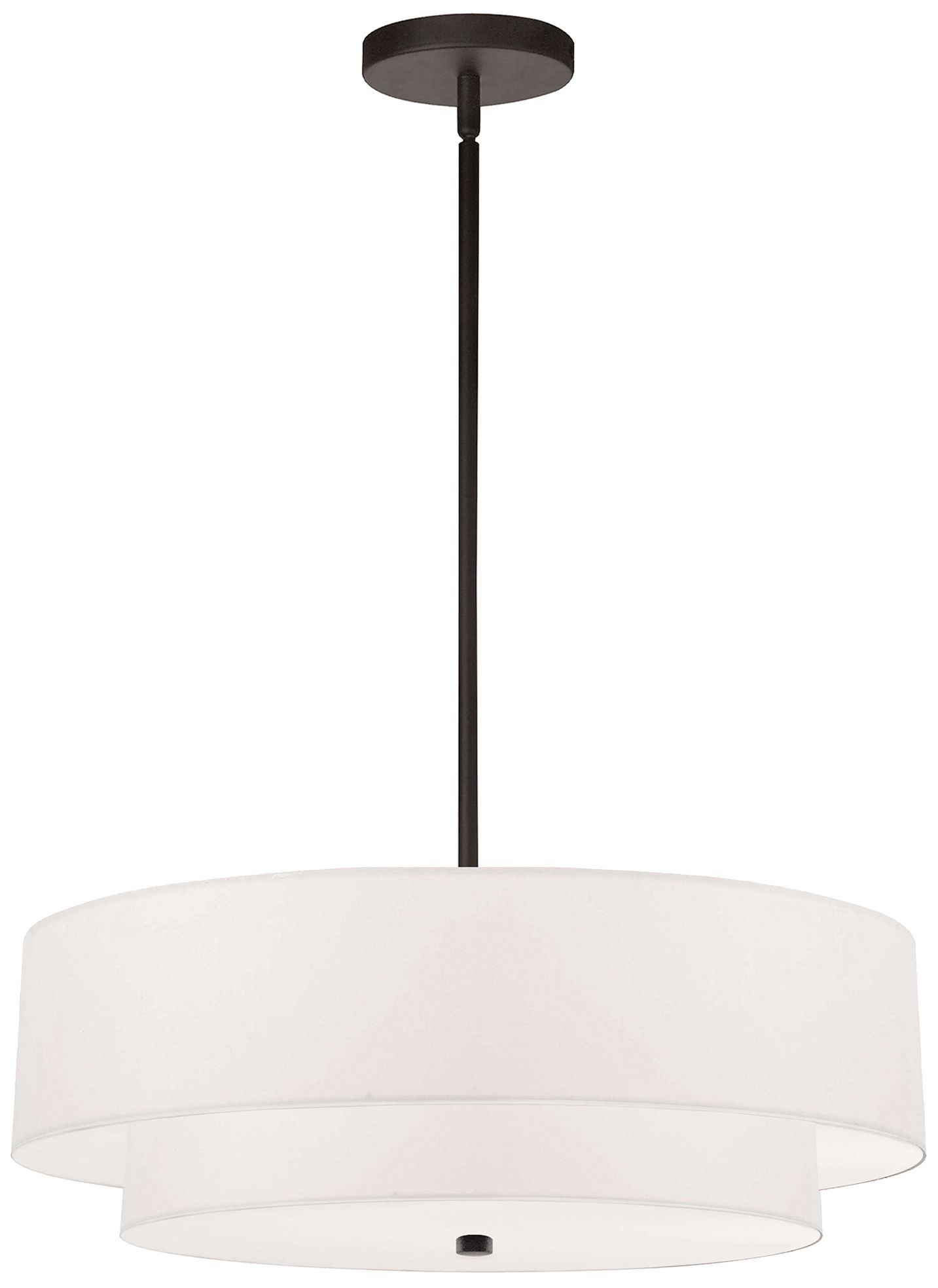 Everly 20" Wide 4 Light 2 Tier Matte Black Pendant