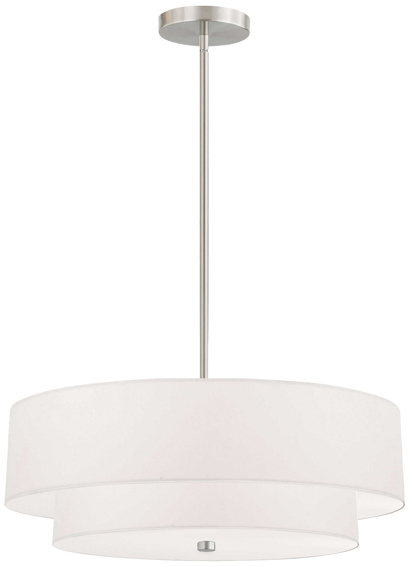 Image 2 Everly 20" Wide 4 Light 2 Tier Satin Chrome Pendant