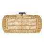 2_Everly 27 1/8" Wide Matte Black 6-Light Semi-Flush With Natural Rattan more views