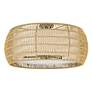 4_Everly 27 1/8" Wide Matte Black 6-Light Semi-Flush With Natural Rattan more views