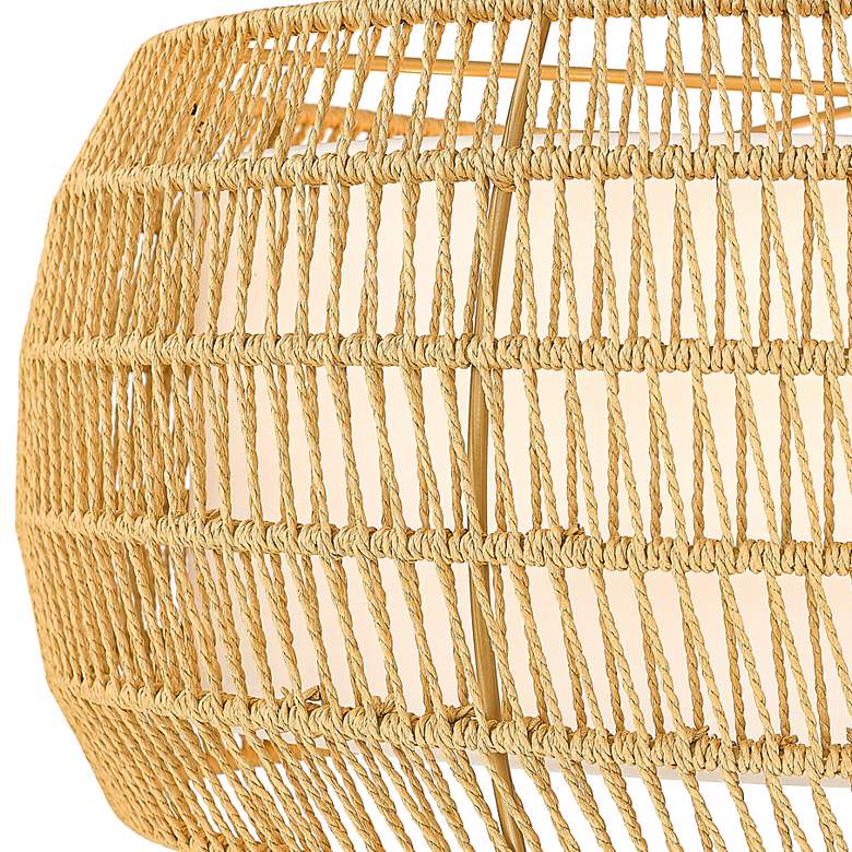 Image 5 Everly 27 1/4" Wide Matte Black Chandelier w/ Rattan Shade more views