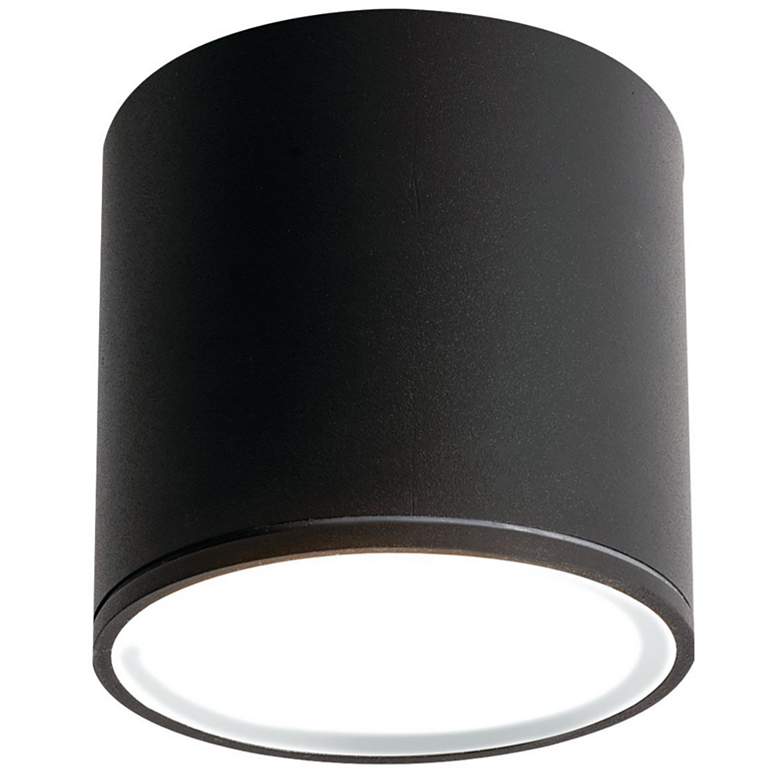 Image 1 Everly 4.25 inch Wide Black Adjustable CCT Outdoor LED Ceiling Light